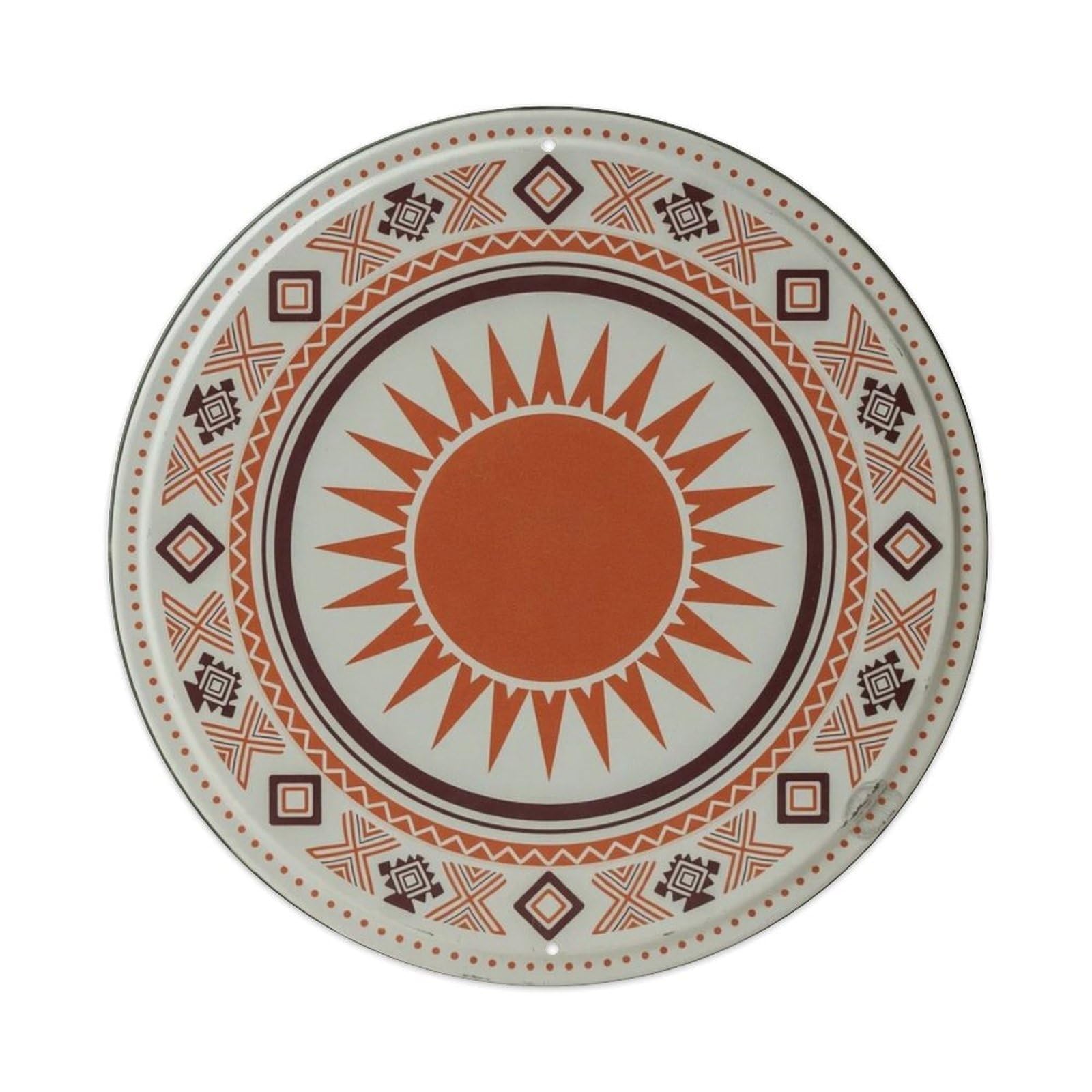Tribal Sun Symbol Bohemian Round Metal Tin Sign Plaque