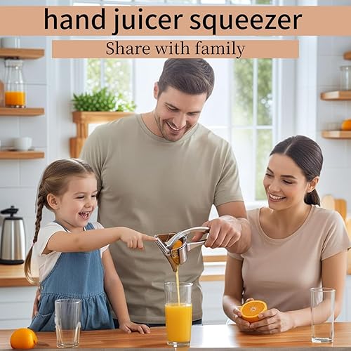 Miniatura 7 de Extractor de jugo de fruta fresca de aleación de aluminio, exprimidor de jugo de limón de mano resistente, agarre ergonómico, fácil de limpiar para