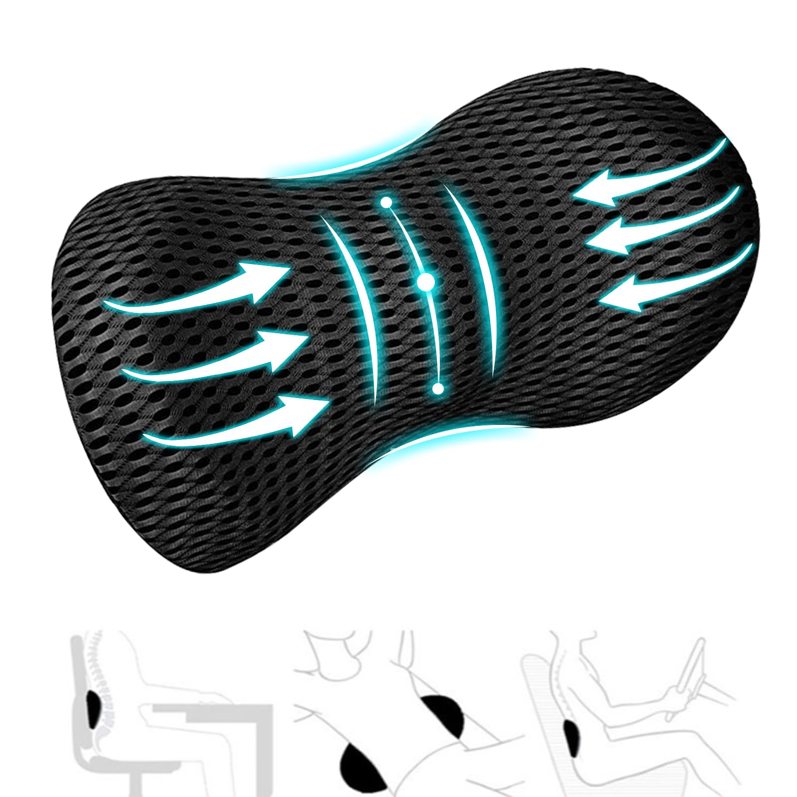 Suewidfay Cojin Lumbar, Cojín Lumbar Dormir, Cojin Lumbar Silla Oficina, Almohada Lumbar, Almohada Lumbar para Coche, Cojin Lumbar Sofá