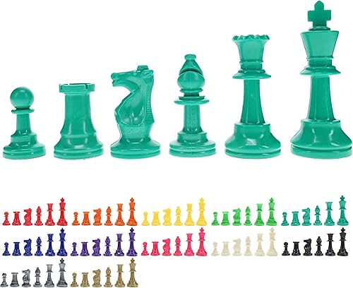 Miniatura 15 de WE Games Piezas de ajedrez Staunton de plástico brillante en color con rey de 3.75 pulgadas - Juego de ajedrez de torneo, solo piezas, mitad del