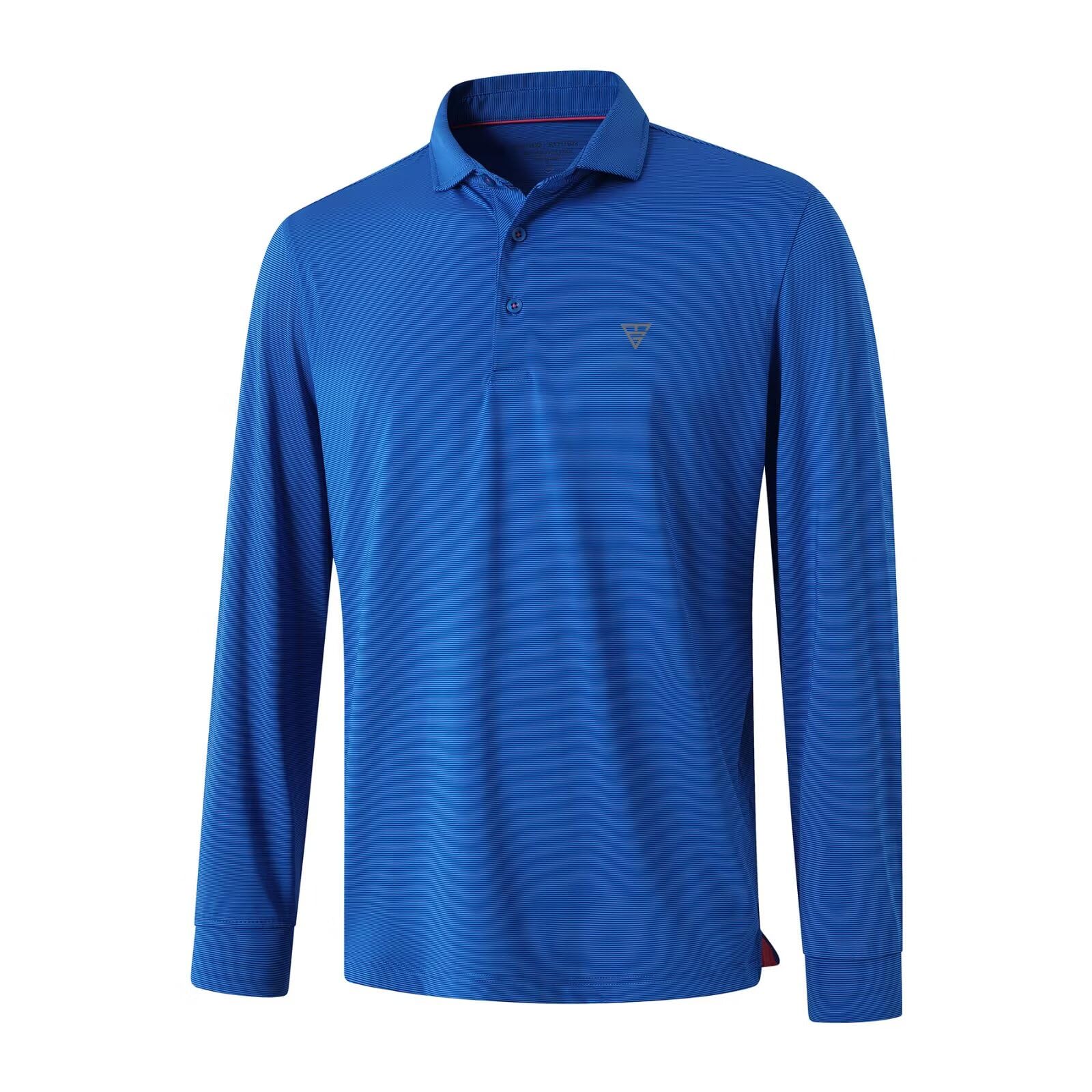 M MAELREG Short and Long Sleeve Polo Shirts for Men Dry Fit Performance Moisture Wicking Sport Pin Striped Mens Golf Shirts