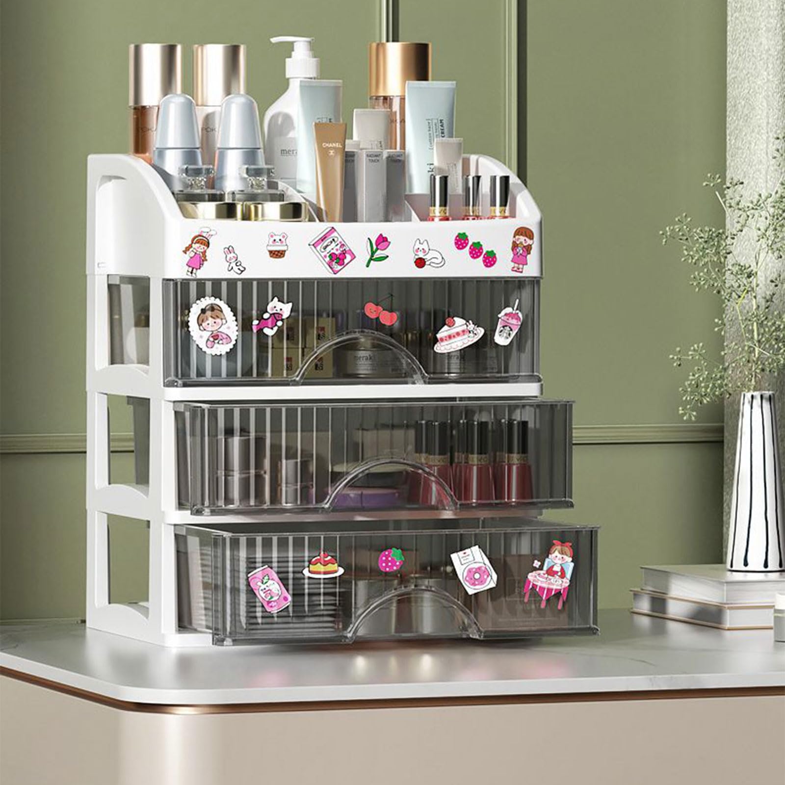 Unité de Rangement de Maquillage avec tiroir, de Maquillage avec tiroir Multicouche pour organisateurs de vanités d ' Artistes Professionnels