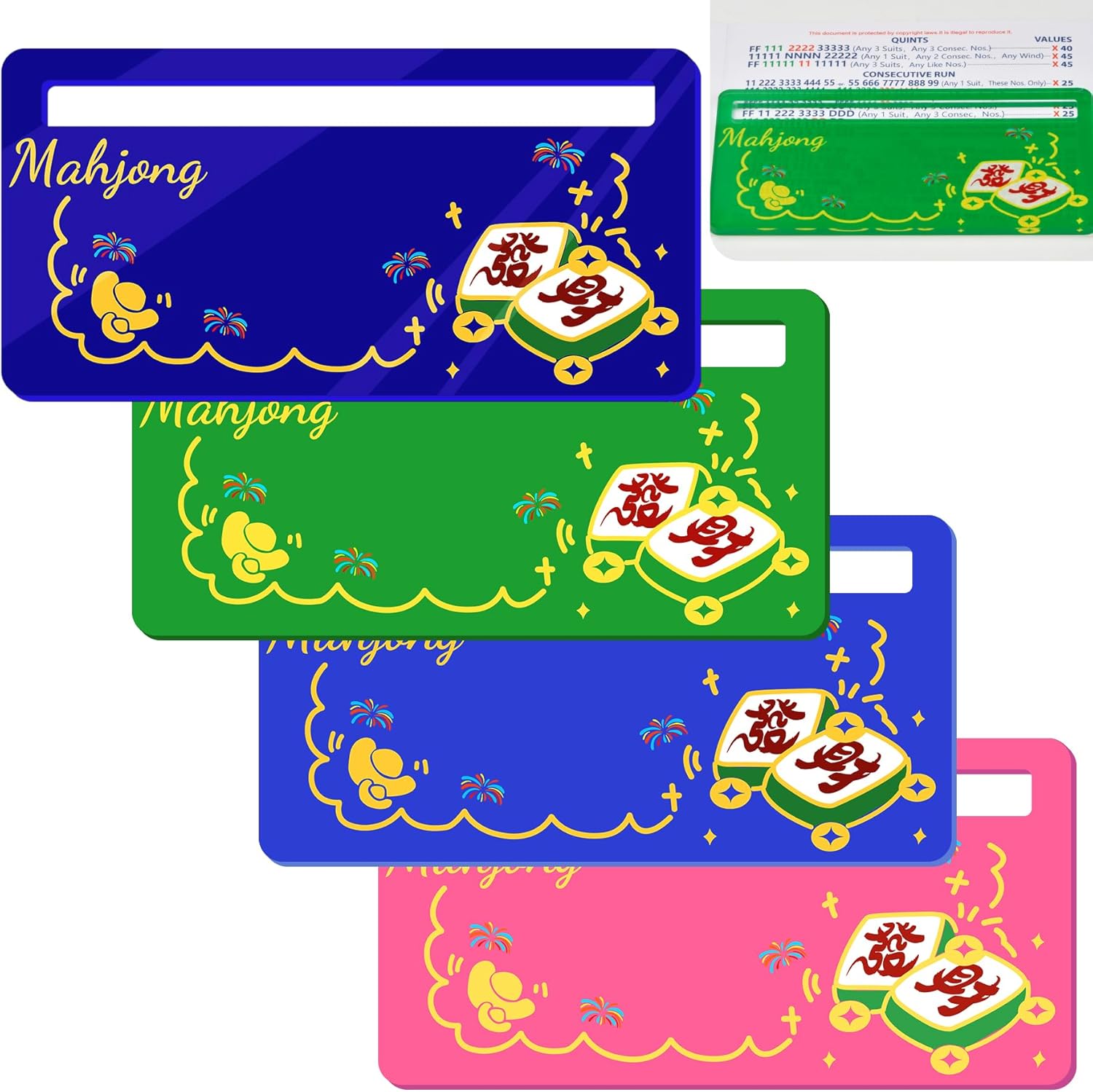 4 PCS Mahjong Line Finder,2025 Card Line Guide Rules Helper Reader, Acrylic, Strategy Tool for Mahjong Beginner-Friendly Travel, Parties, Competitions, Game Nights Accessories