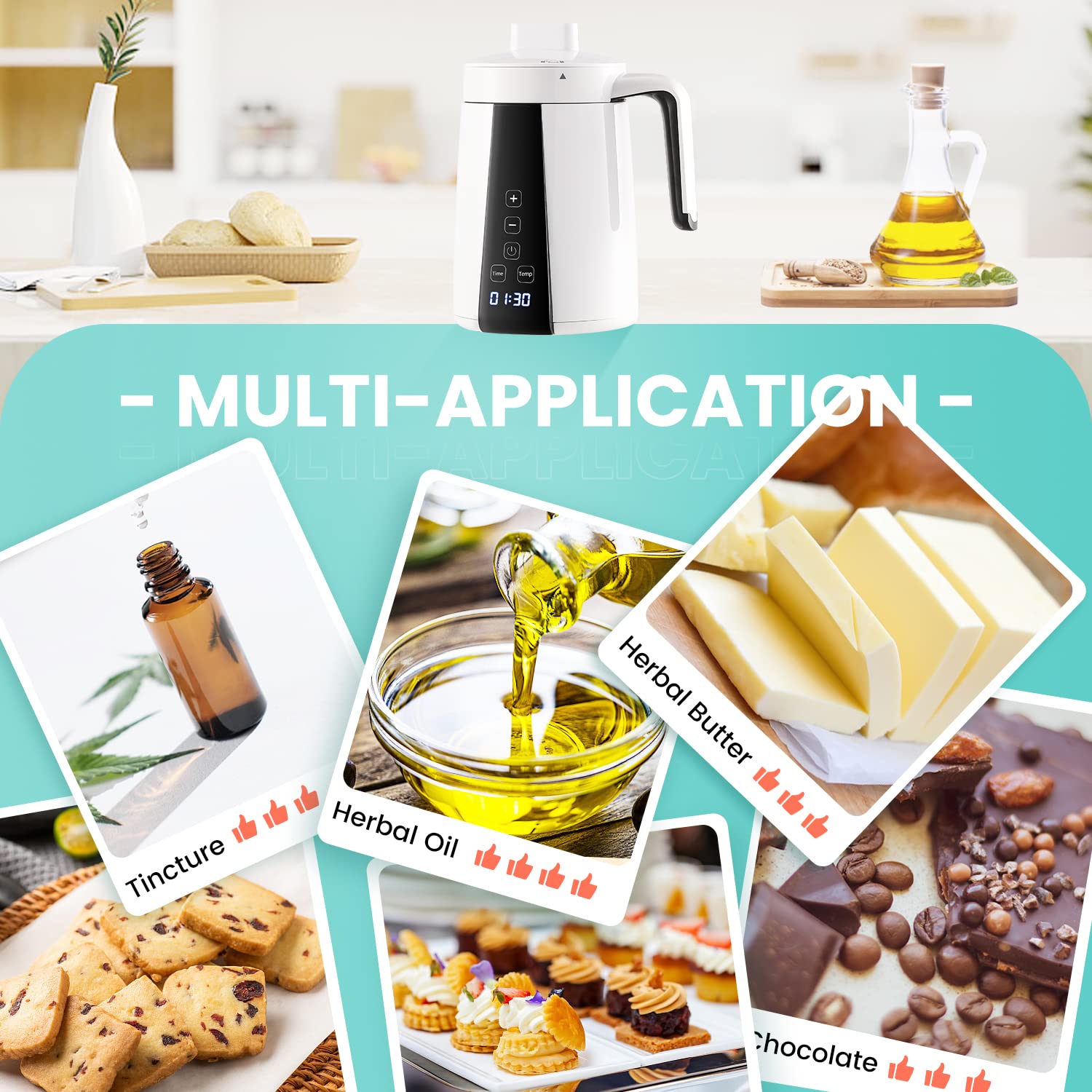 Huanyu Decarboxylator Kräuteröl-Infusionsmaschine Kräuterbutter-Maschine Kräuter-Decarboxylator Infusor
