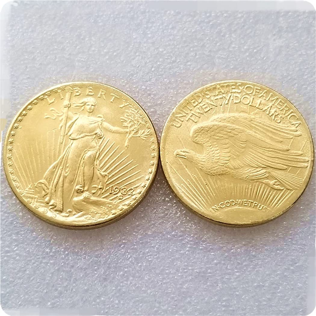 Amazon.com: Kocreat Copy 1921-1932-P 雙鷹自由金幣20 美元- 複製品美國紀念幣摩根Dollar 系列1923-P  : 藝術古董收藏
