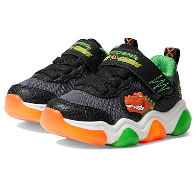 SKECHERS KIDS Mighty Glow 2.0 (Toddler) Boys Shoes Black/Orange