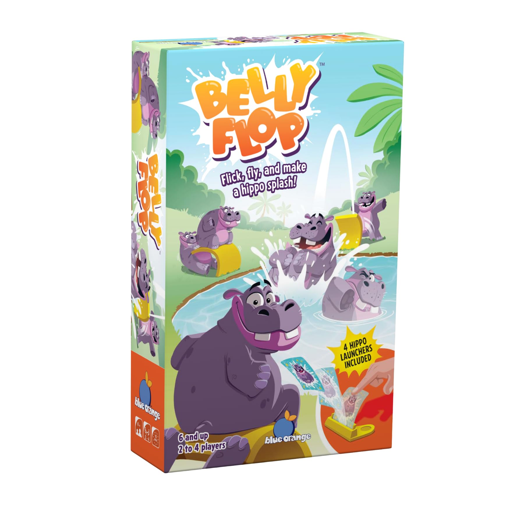 Belly Flop Hippo Flicking Family Card Game | 2 to 4 Players, Ages 6+