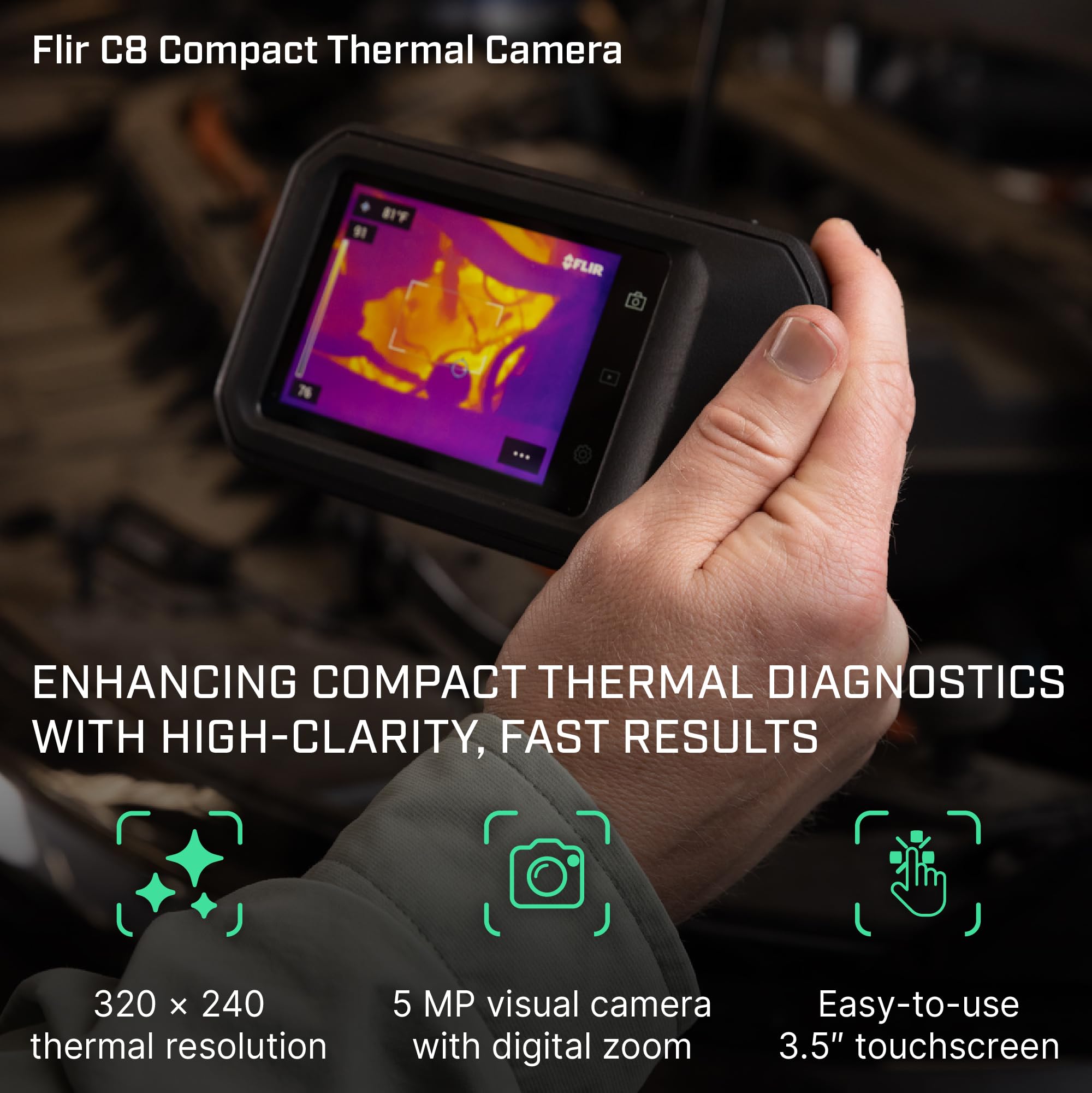 Amazon | FLIR C8コンパクトサーモグラフィカメラ：検査、電気/機械 