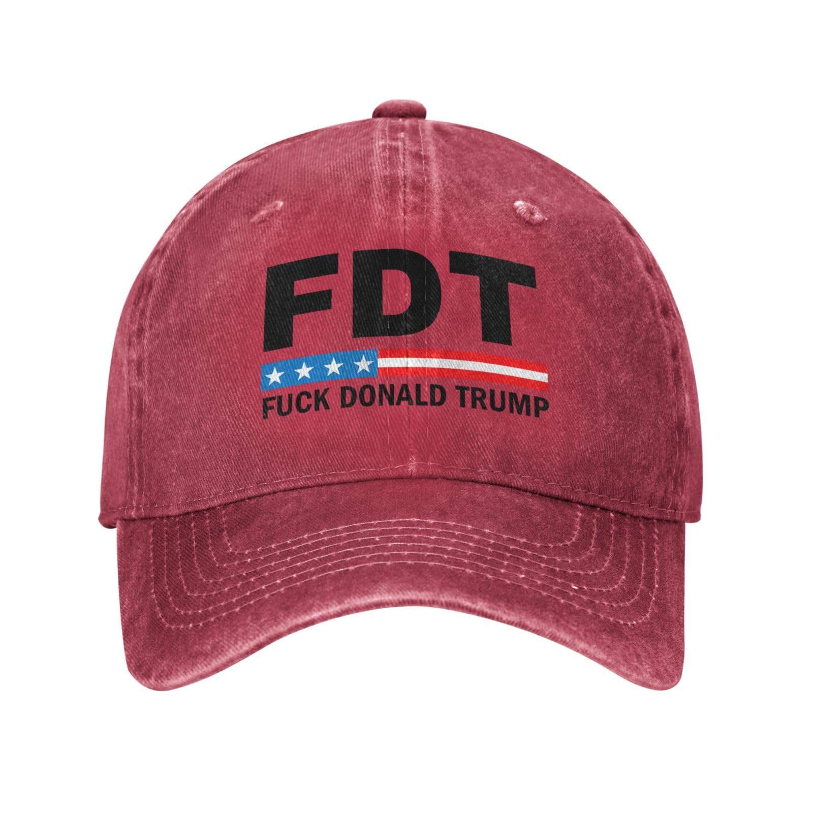 FDT Hat Fuck Donald Trump Anti 45 47 Hat for Men Baseball Caps Vintage Cap Red