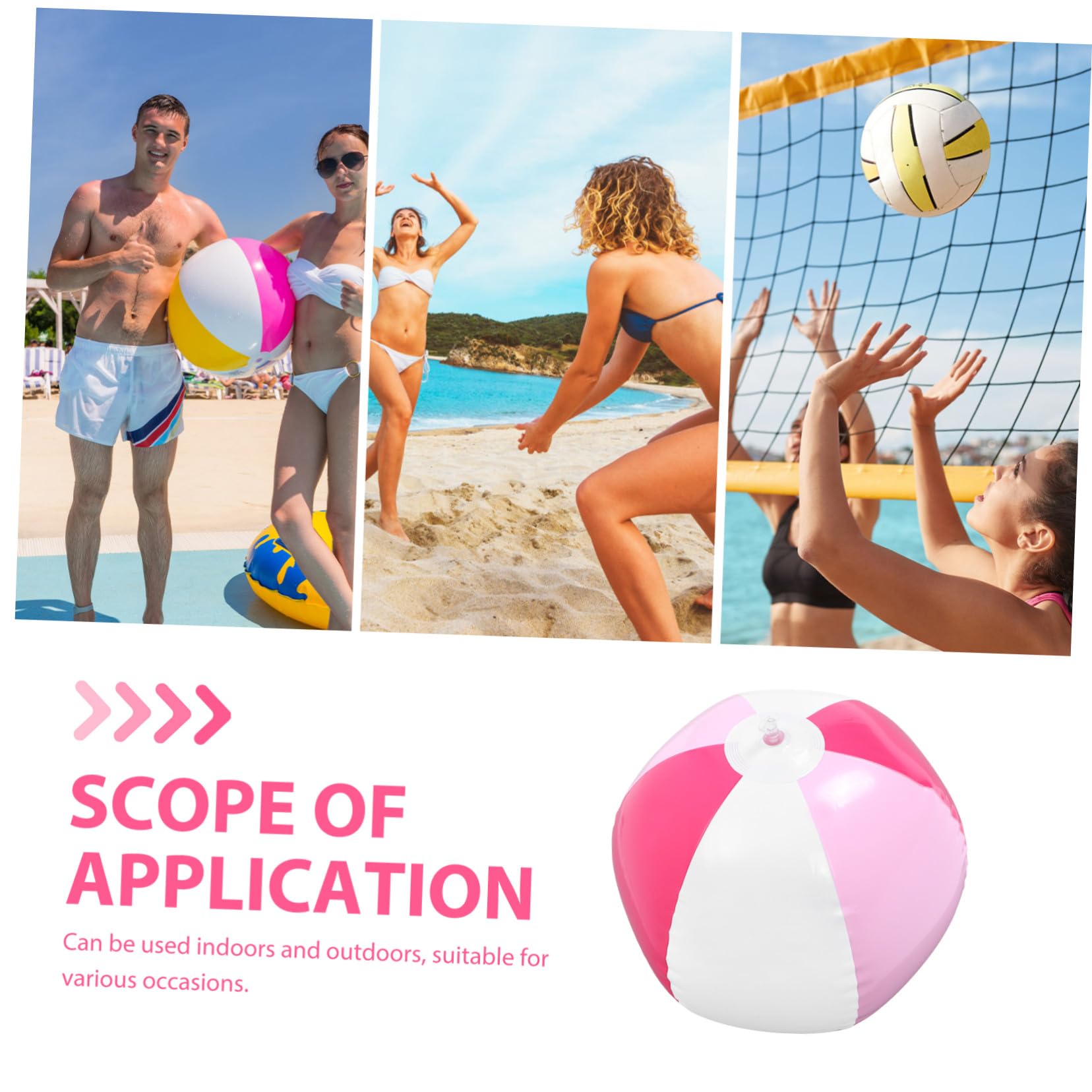 5 Palla da Spiaggia Gonfiabile in PVC Pallone Estivo Spesso e Resistente per Giochi Allaperto per Piscina Spiaggia e Feste Estive