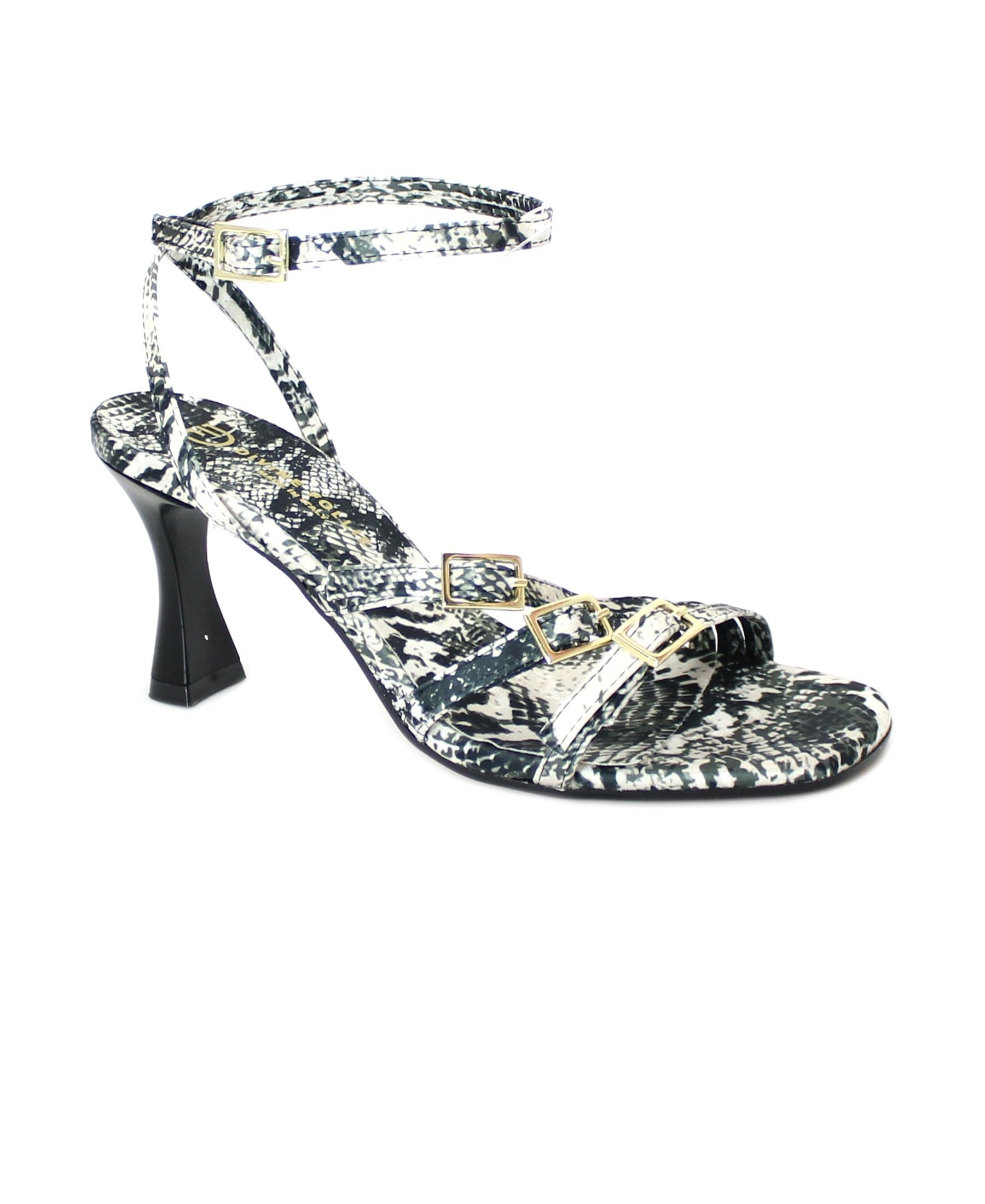 Sandales python 5319 talon bobine stable contre le mal de pieds en soirée - 2