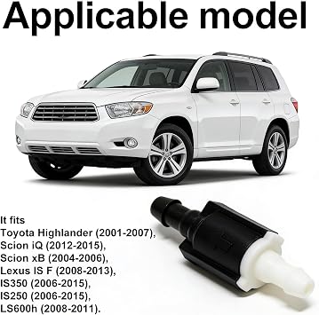 4Pcs Windshield Wiper Washer Non-Return Check Valve 8532126020 - Compatible with Toyota Highlander & Lexus is F/IS350, Washer Jet Valve Replacement