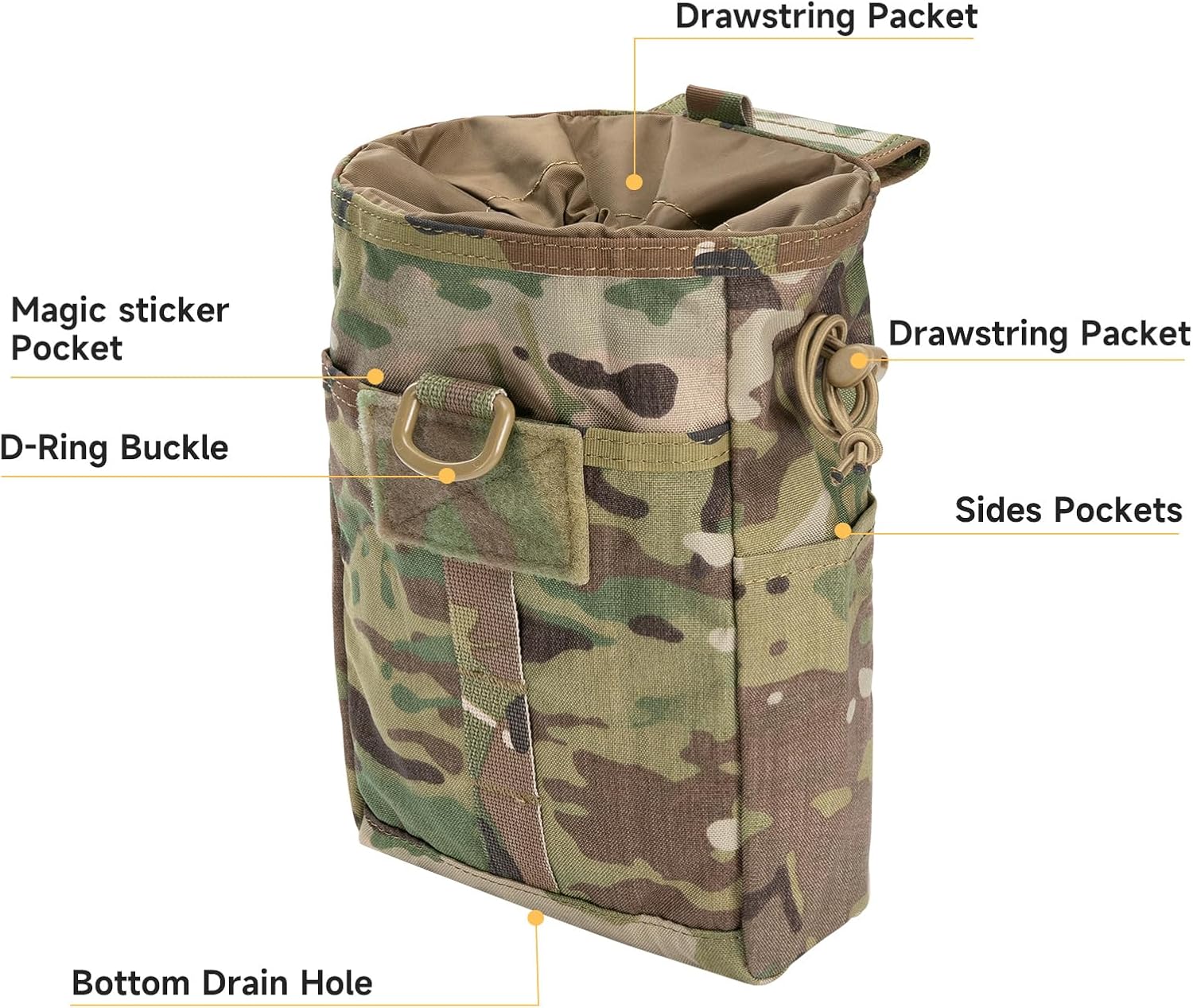 EXCELLENT ELITE SPANKER Molle Dump Pouch Drawstring Magazine Utility Pouch Folding Dump Pouch Waist Bag - Image 3