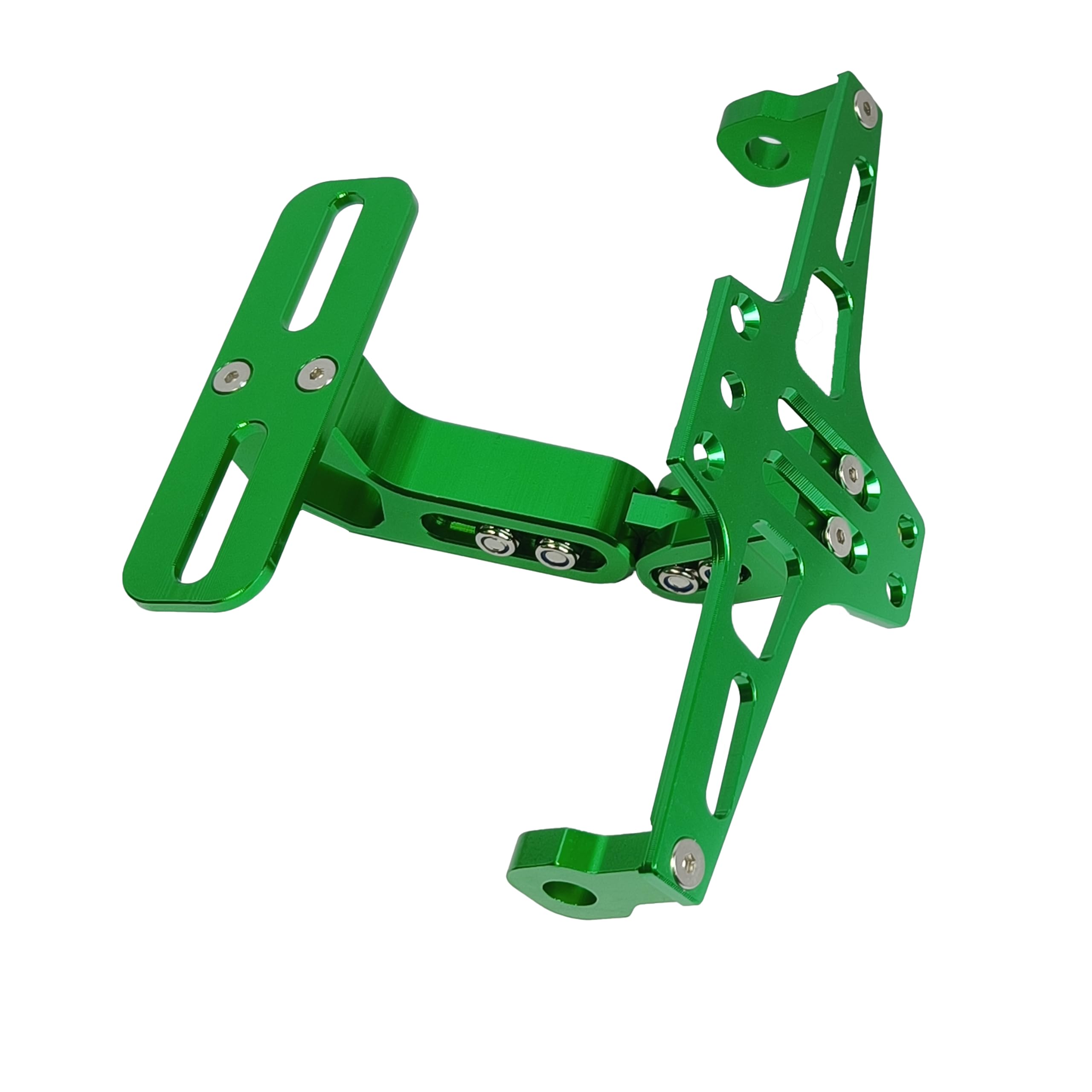 Universal Motorcycle License Plate Holder Bracket with Light Aluminum Alloy Tail Tidy Adjustable Fender Eliminator Kit Replacement for Kawasaki Yamaha Honda Suzuki Bmw Ducati(Green)