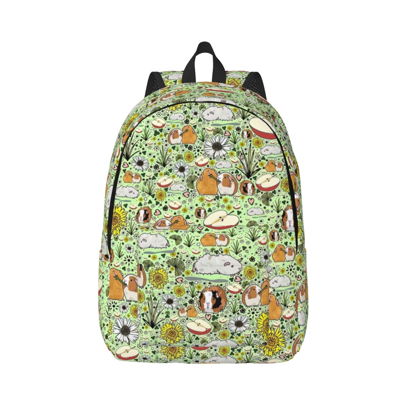 Kaimeil Women's Black Guinea Pig Print Large Backpack Casual Laptop Backpack Computer Bag Travel Daypack For Men