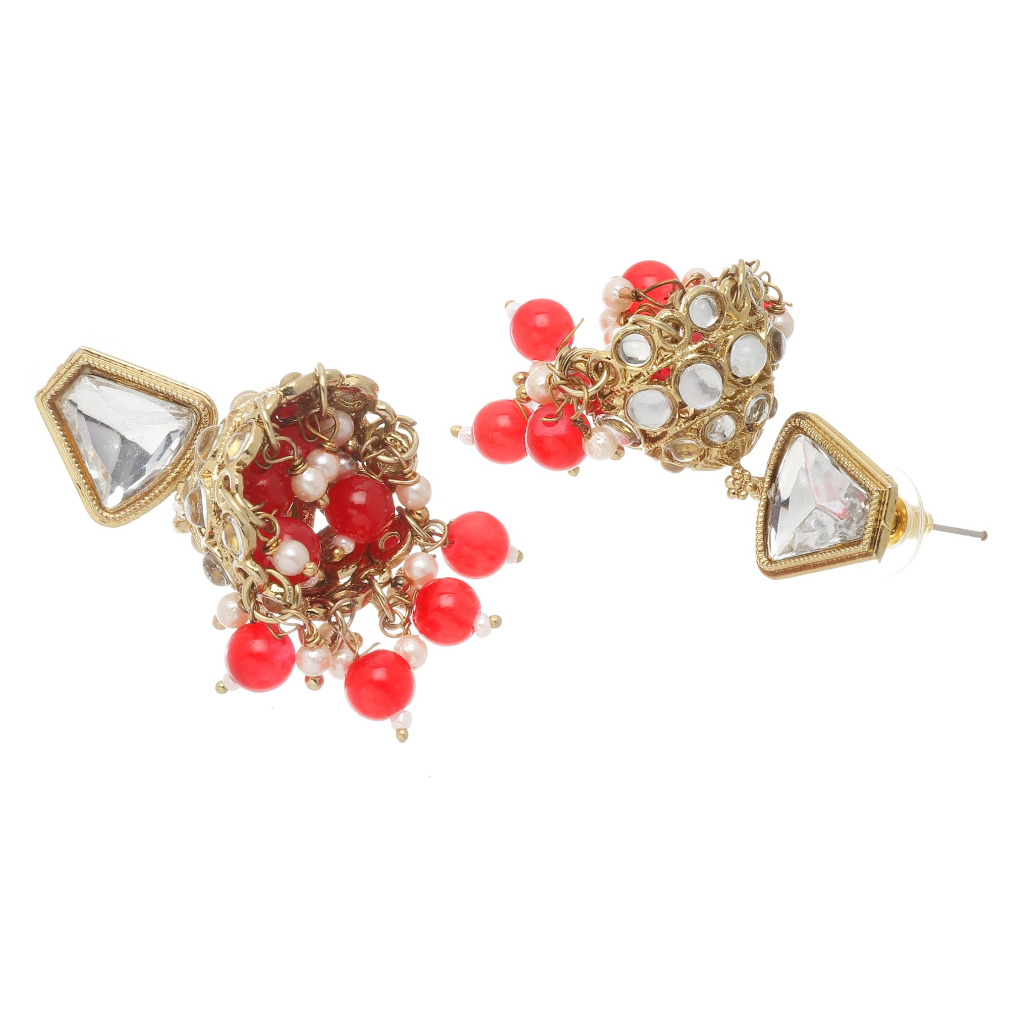 Gold-Plated Dome Shaped Mirror Jhumka Earrings