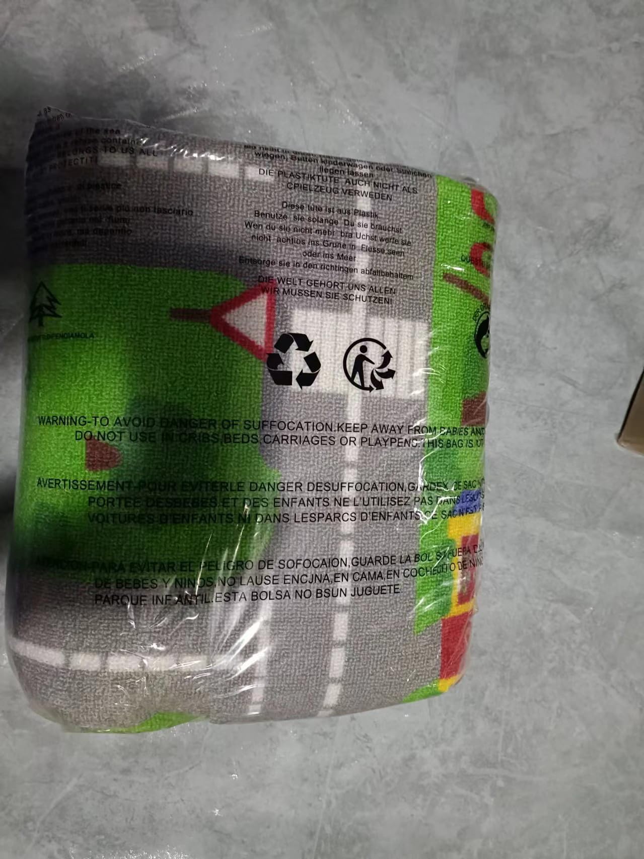 Capslpad Tappeto da gioco per bambini, 200 x 300 cm, antiscivolo, adatto per la cameretta dei bambini, camera da letto, sala giochi, verde