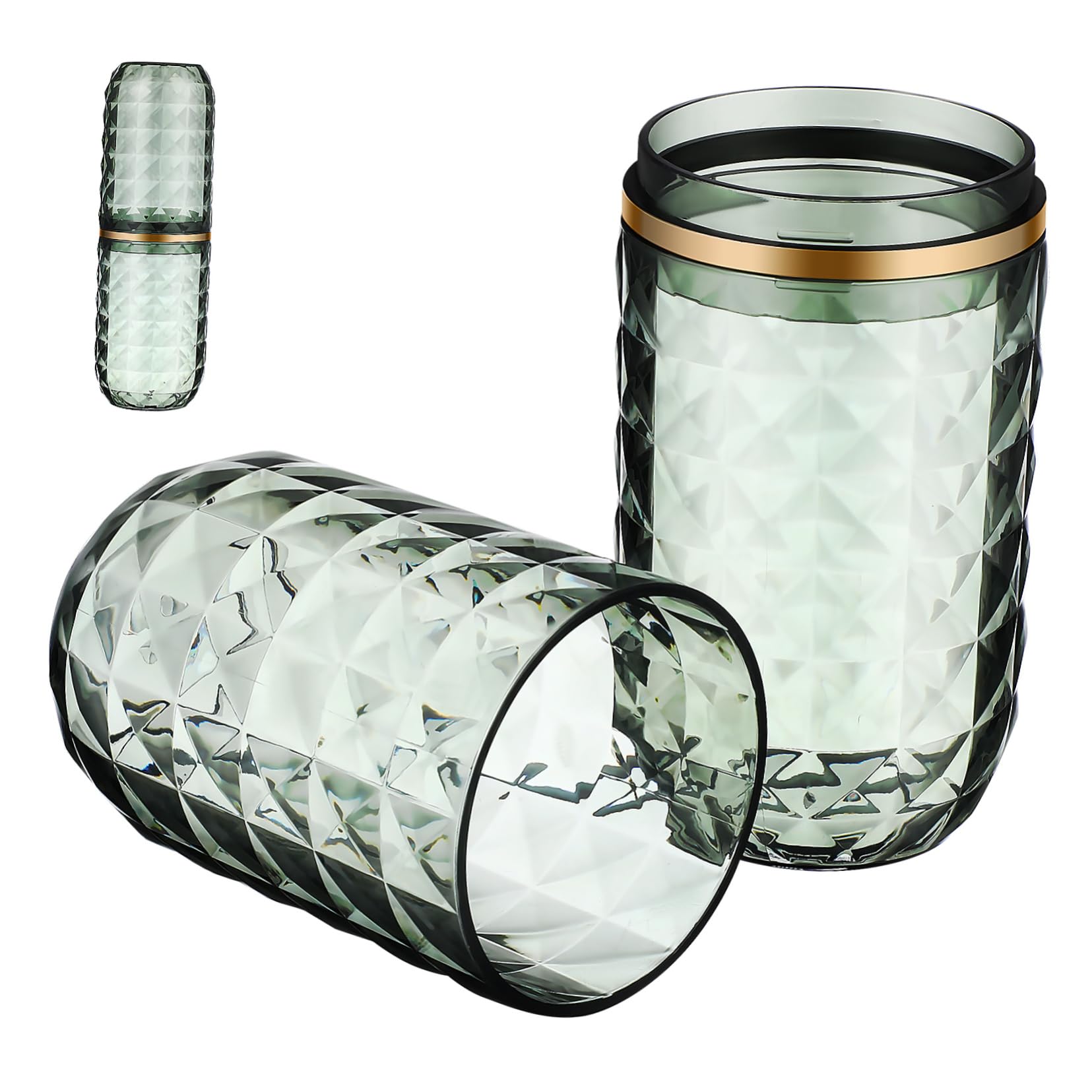 GANAZONO Travel Toothbrush Cup Holder Dual Use Toothbrush and Mouthwash Cup Durable Portable Storage for Toothpaste Makeup Brushes for Camping and Hotels Stylish Design