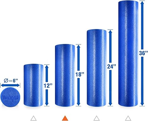 Miniatura 4 de Yes4All Rodillo de espuma de polietileno de densidad suaveredondo de 12182436 pulgadas para espalda, piernas, ejercicio, yoga y actividades físicas