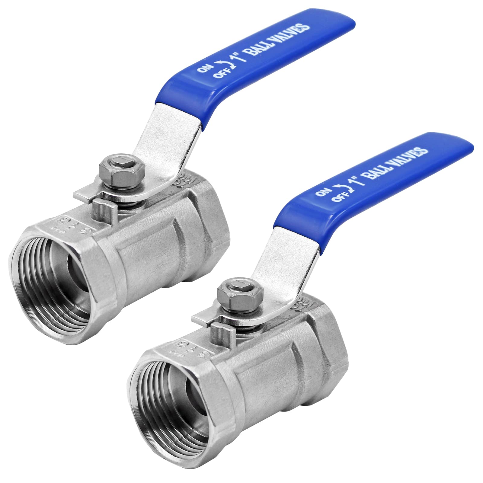 Snapklik.com : 2 Pack Stainless Steel Ball Valve 1 Inch Female Threaded ...