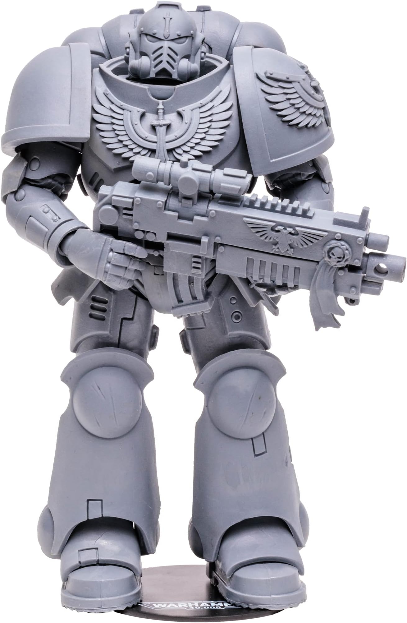 Toys, Warhammer 40000 Dark Angel Intercessor Action Figure with 22 Moving Parts, Unpainted Collectible Warhammer Figure with collectors stand base, Customise Your Figure – Ages 12+
