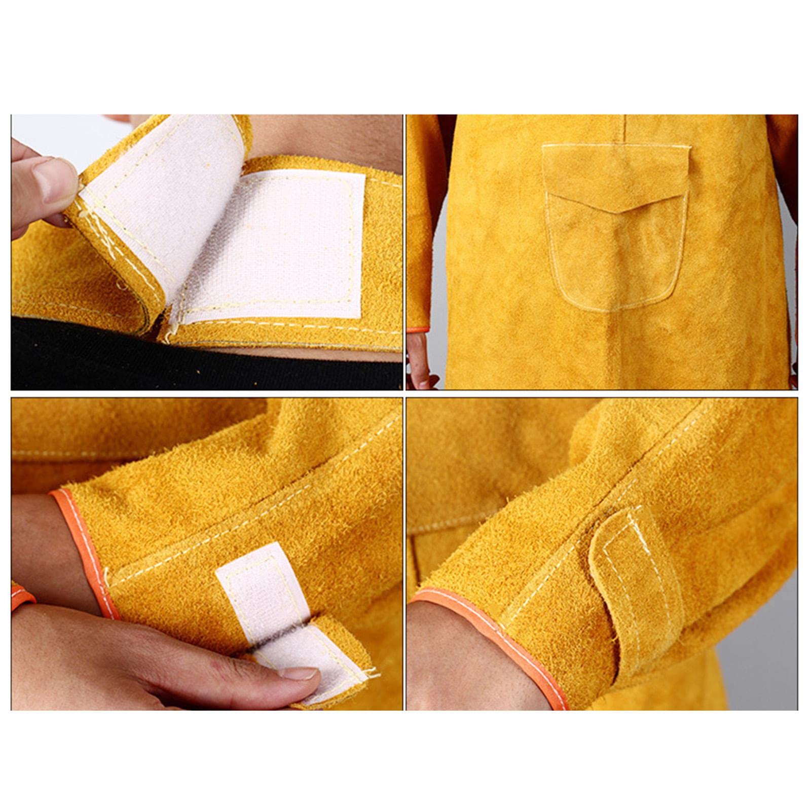 Chaqueta de Soldar de Cuero Ty, Delantal Protector, Ropa de Soldador, Traje de Soldador, Delantal de, Equipo para Barbacoa de Jardín O, 120cm