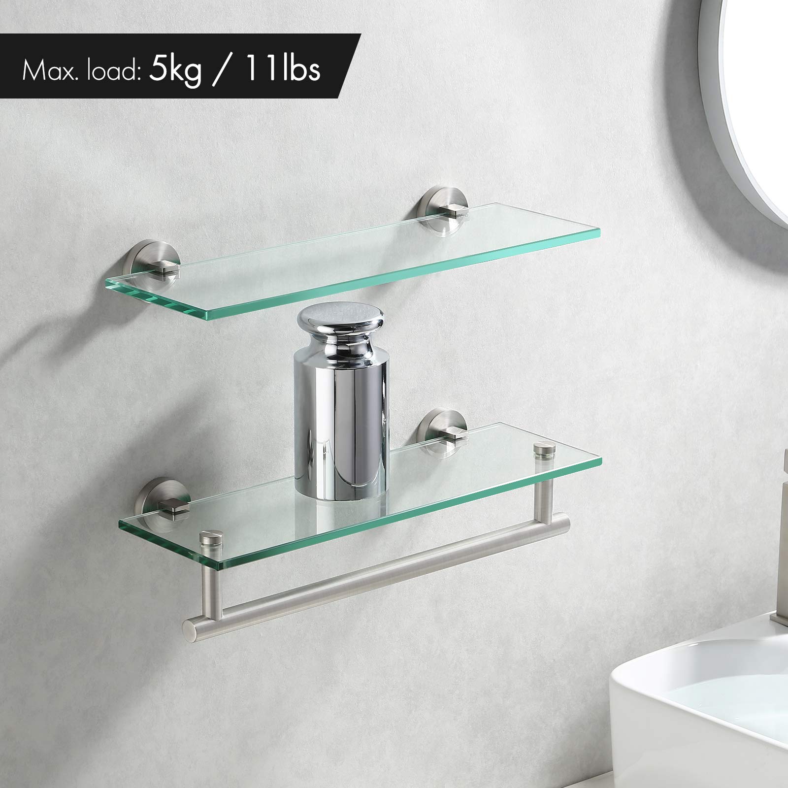 Buy KES Glass Shelves for Bathroom, 16Inch Bathroom Shelf with Towel