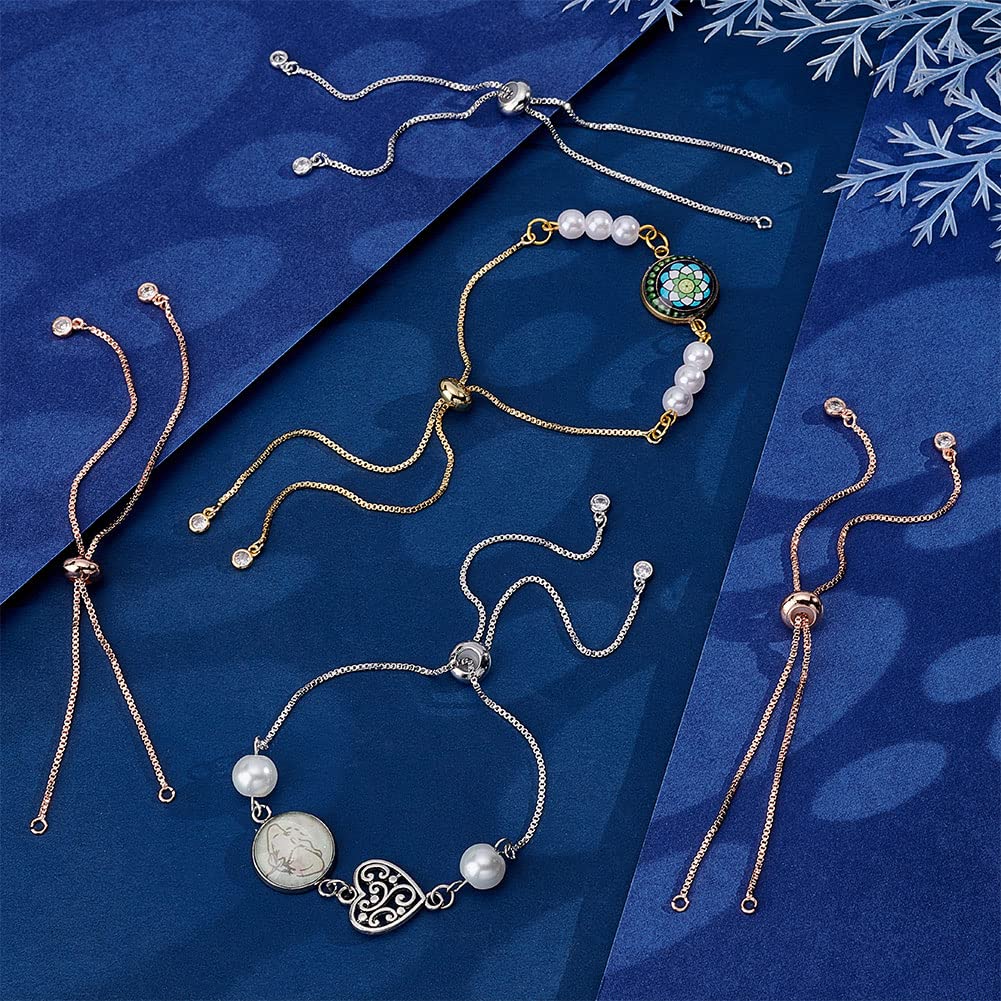 UNICRAFTALE Nylon Twisted Cord Slider Bracelets - Adjustable Jewelry Making Kits With Metal Findings