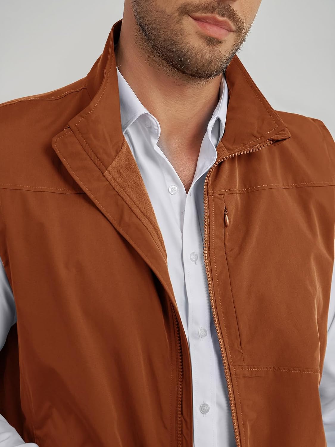 Yousify Mens Waterproof Softshell Vest Full Zip Sleeveless Jacket Lightweight Fleece Outerwear for Cycling Hiking Outdoor - Image 4