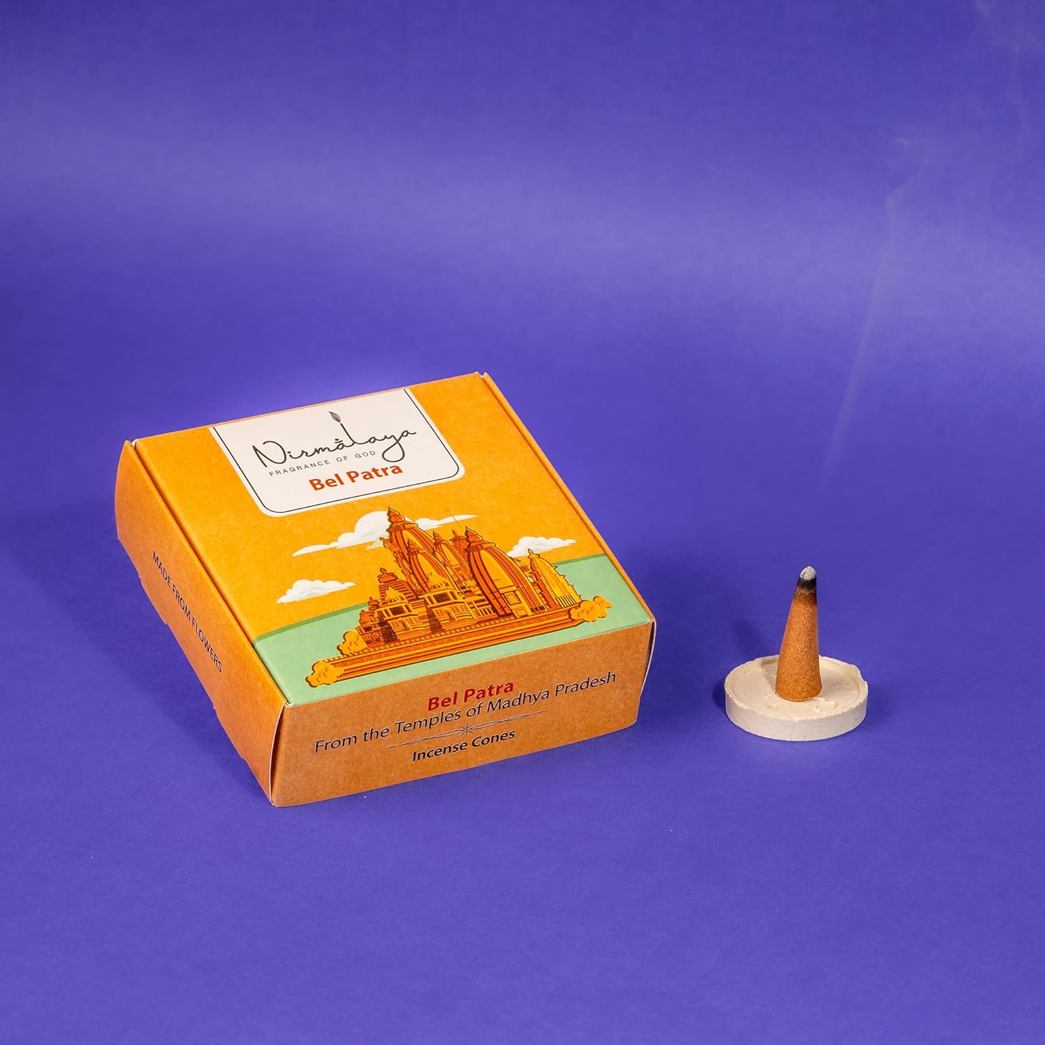 Nirmalaya 100% Natural Bel-Patra Incense Cones - 40 Dhoop Cones