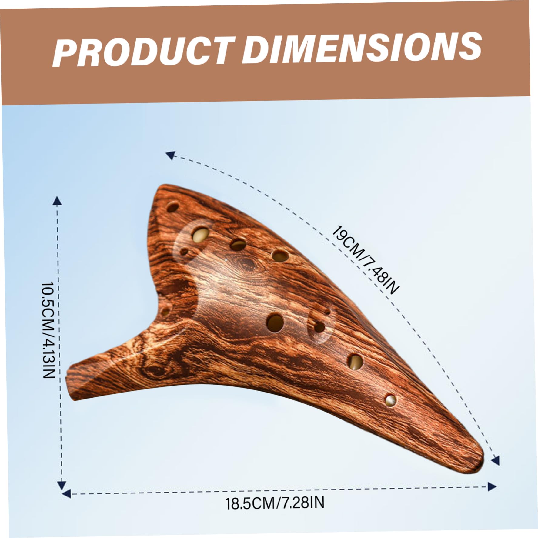 Okarina, 12 Löcher, ergonomisches Okarina-Instrument mit Holzmaserung, ABS-Harz, mit Anleitung, leicht, stoßfest, tragbares Musikinstrument für Anfänger, Kinder, Profis