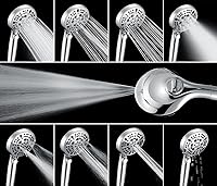 Vista 4 de Conjunto de ducha fija tipo lluvia 2 e 1, de 10 pulgadas, y cabezal de ducha de mano, 10 ajustes de pulverización, desmontable con interruptor