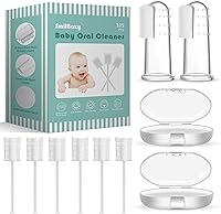 Vista 8 de 42 piezas + 1 cepillo de dientes para bebé con caja de gasa absorbente limpiador oral, limpiador de lengua de bebé, limpiador oral desechable