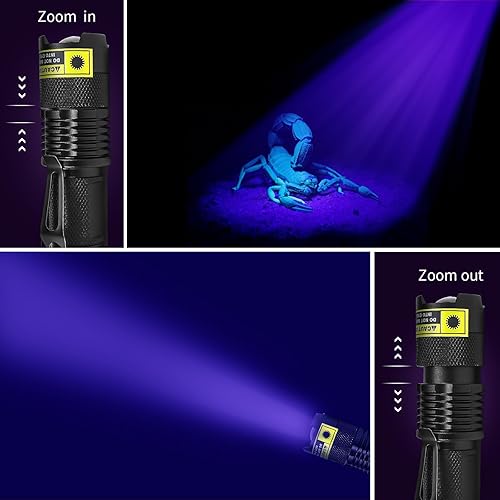 Miniatura 2 de EOWCO Linterna UV de 365 nm, mini detector de luz negra ultravioleta para orina seca de perro, manchas de mascotas, linterna de luz negra LED