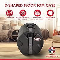 Vista 2 de SKB Drum Case with Padded Interior, D-Shaped Design, Molded Feet for Upright Stability and Durable Storage, Black