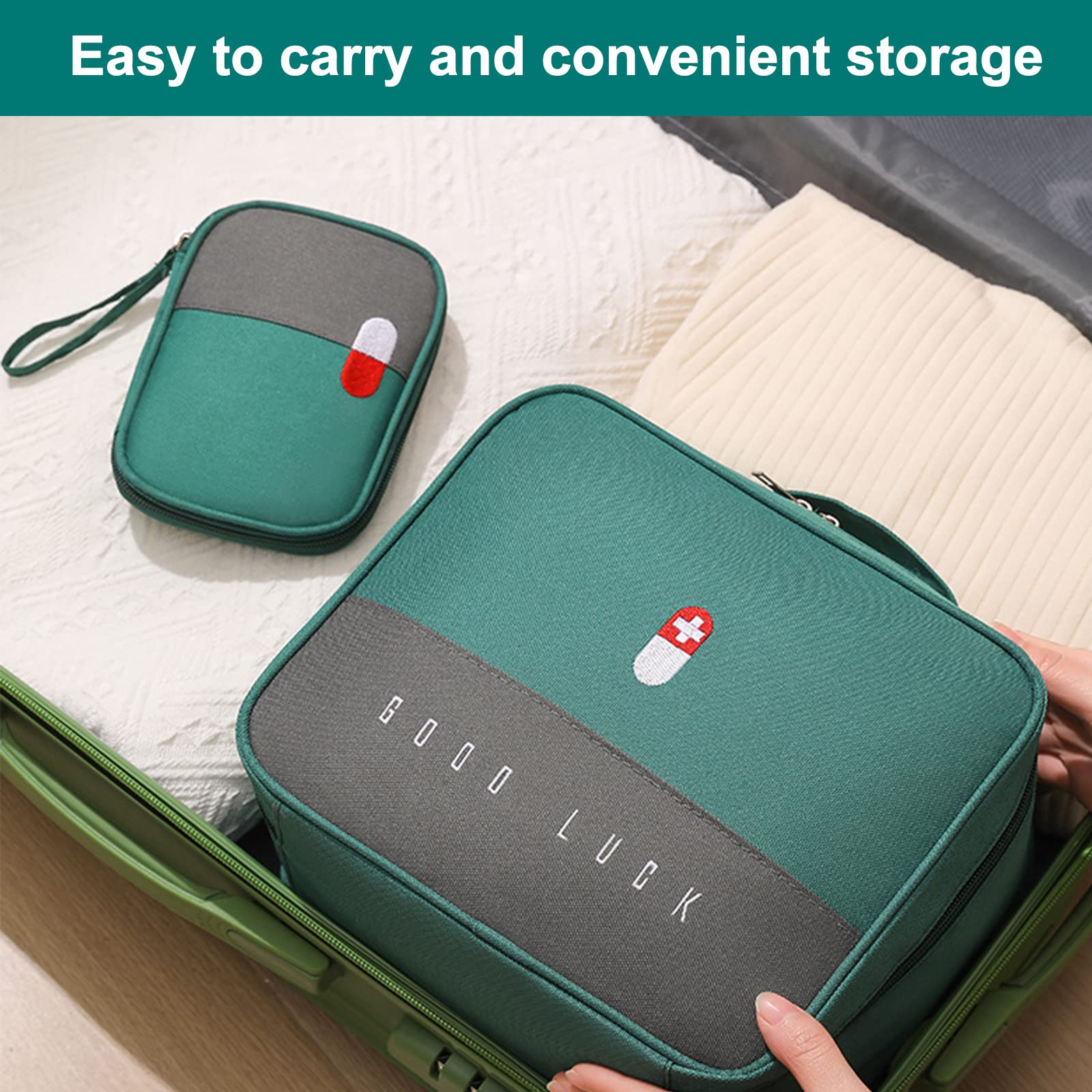 Botiquín Viaje, 4PCs Bolsa Kit de Primeros Auxilios, Portátil para Hogar, Oficina, Viajes, Camping, Gran Capacidad