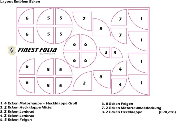 Finest Folia Compatible with BMW Logo Waterproof Sticker Film Pink K004