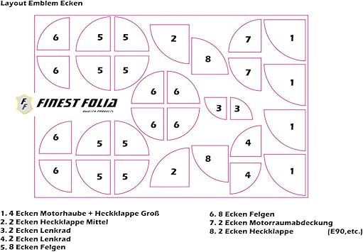 Finest Folia Compatible with BMW Logo Waterproof Sticker Film Pink K004