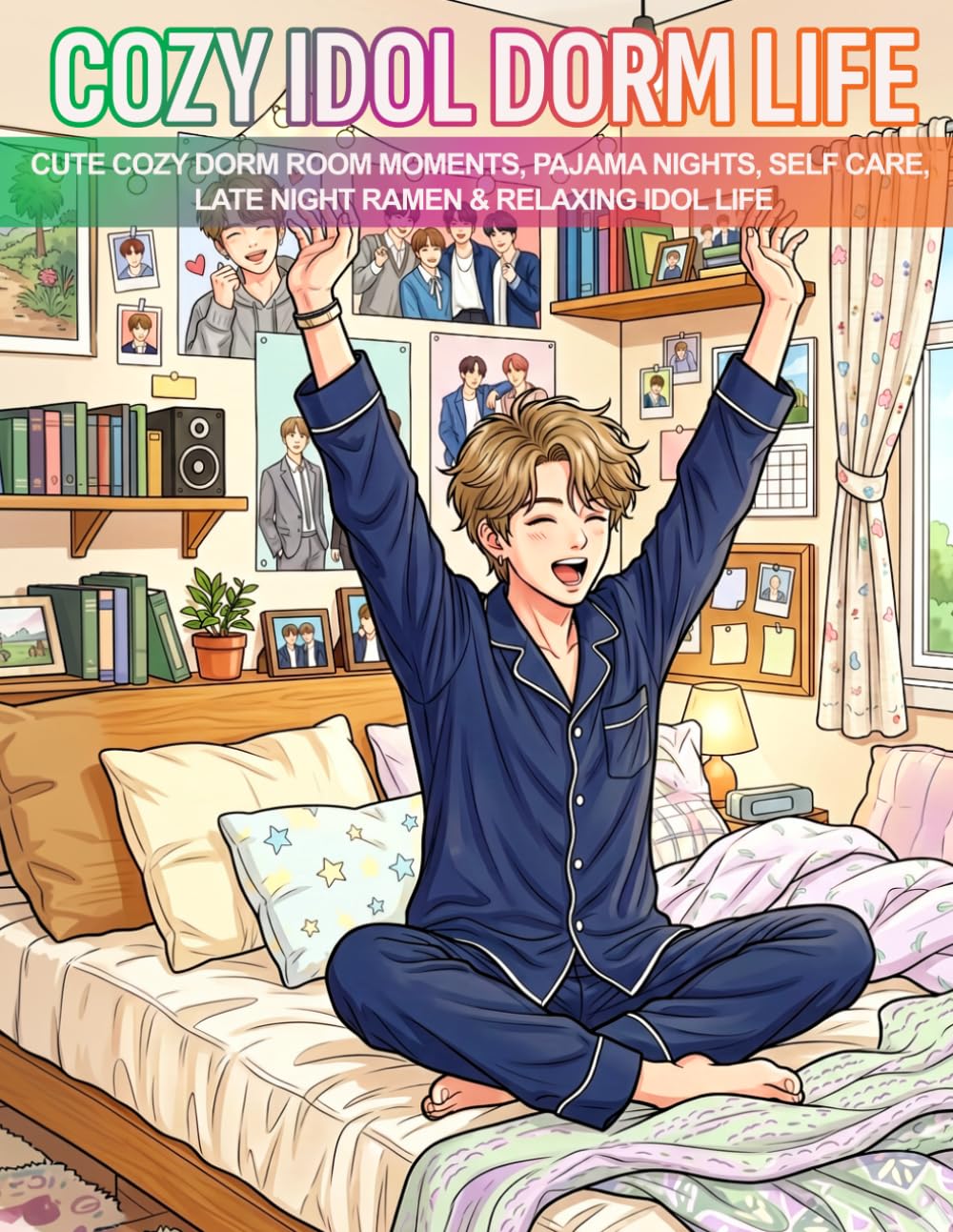 Cozy Idol Dorm Life: Cute Cozy Dorm Room Moments, Pajama Nights, Self Care, Late Night Ramen & Relaxing Idol Life (Cozy Idol Coloring Books)