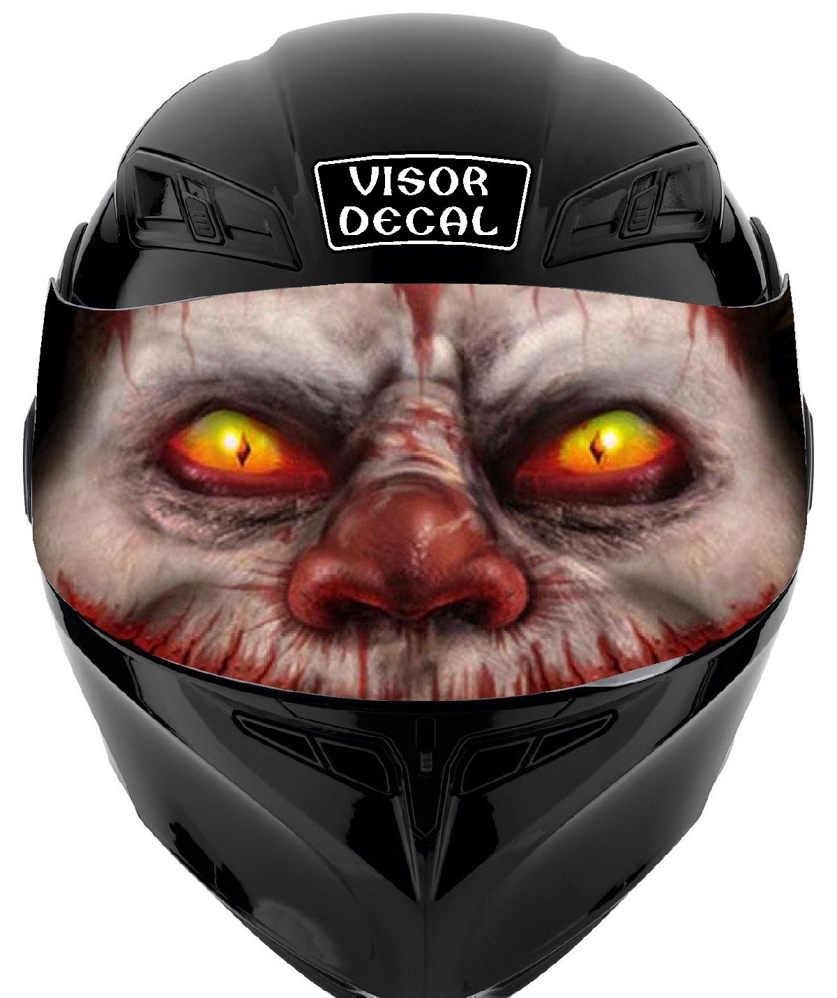 GRAPHIX EXPRESS Evil Clown Visor Tint Decal Graphic Sticker Helmet Fits: Icon Shoei Bell HJC Scorpion AGV V2 (V15 Evil Clown) : Automotive
