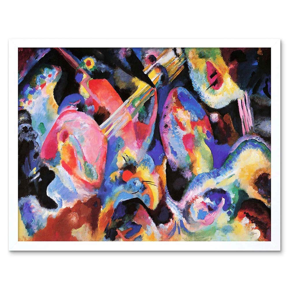 Wee Blue Coo Wassily Kandinsky Russian Abstract Old Master Painting Art Print Framed Poster Wall Decor 12X16 Inch