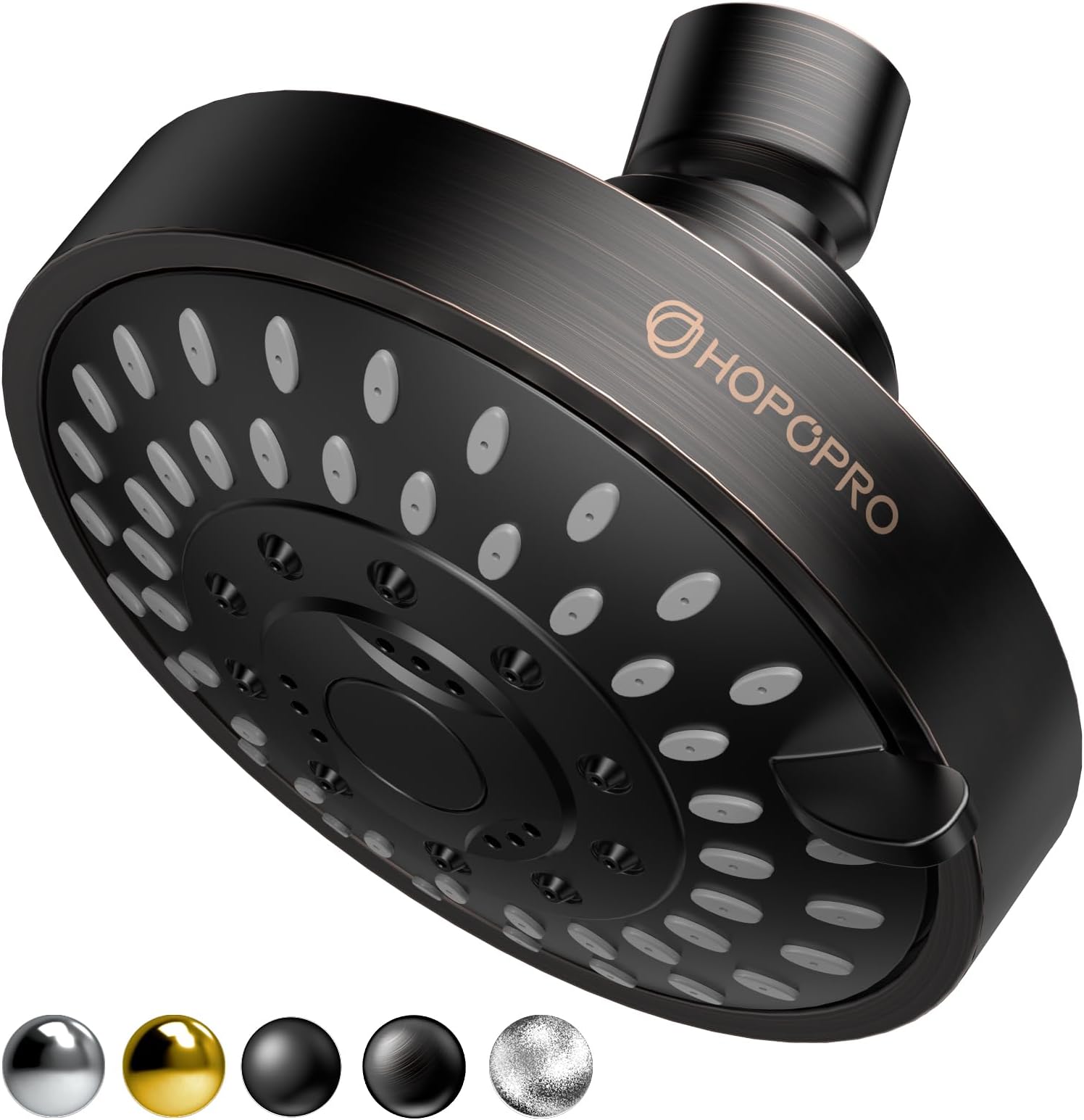HOPOPRO 5-Mode High Pressure Shower Head - The Washington Post, NBC News, Today TV Show Recommended - High Flow Fixed Showerheads (4 Inch Oil Rubbed Bronze)