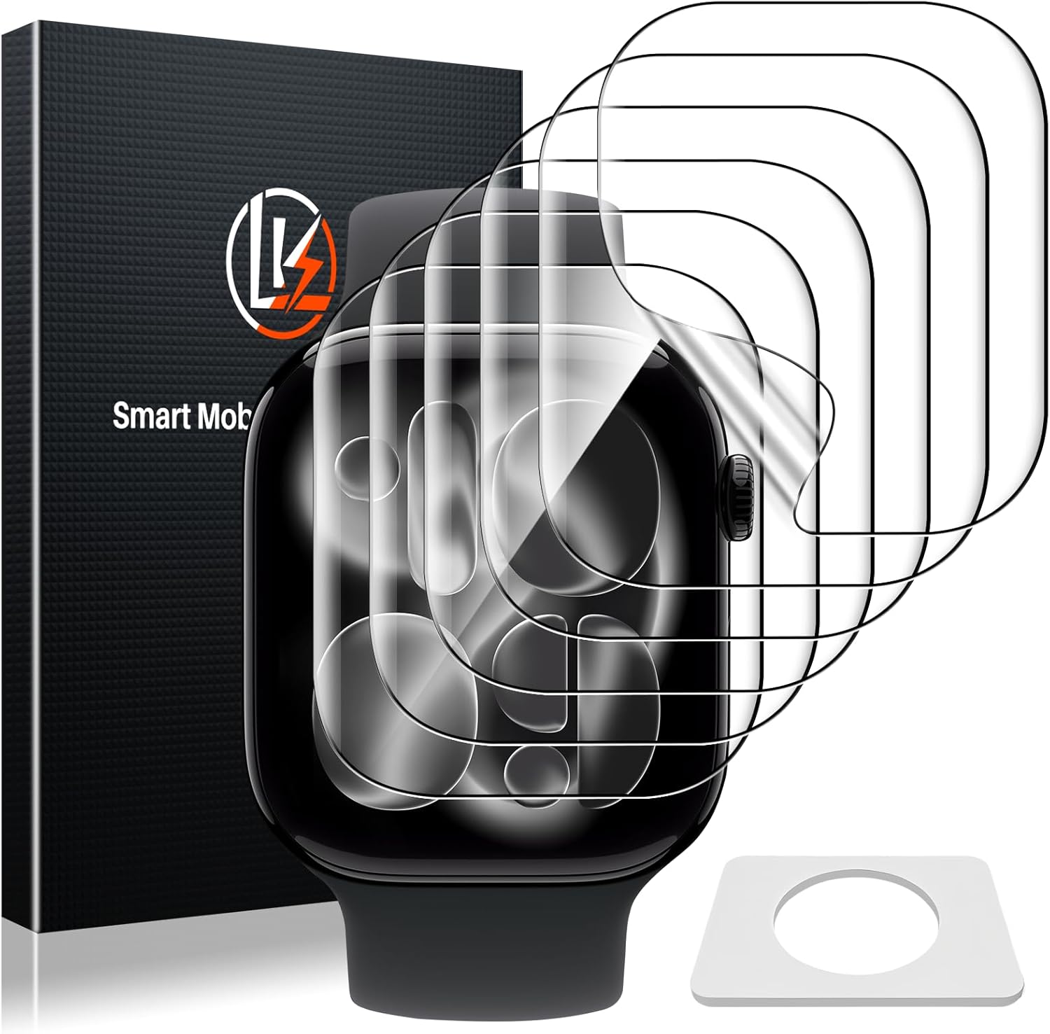 LK 6 Pack Screen Protector for Apple Watch Series 11/10 46mm High Definition, Bubble Free, Clear Flexible TPU Film, Easy Installation Anti-Scratch, Ultra-Thin Screen Protector