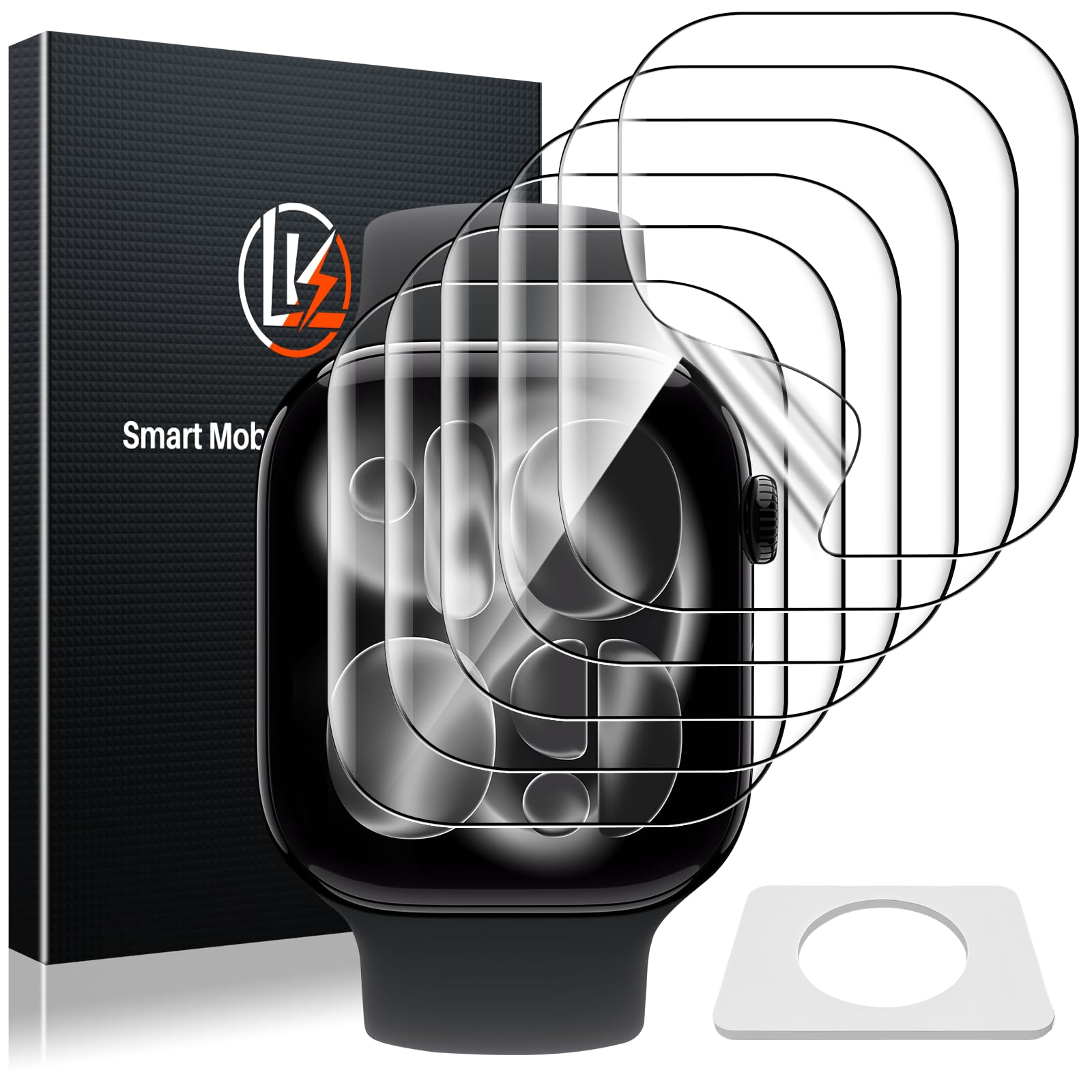 LK 4 Pack Screen Protector for Apple Watch Series SE/SE2/SE3 6 5 4 40mm/ Apple Watch Series 9 8 7 41mm, High Definition, Bubble Free, Clear Flexible TPU Film, Easy Installation, for iWatch 40/41mm — view 13