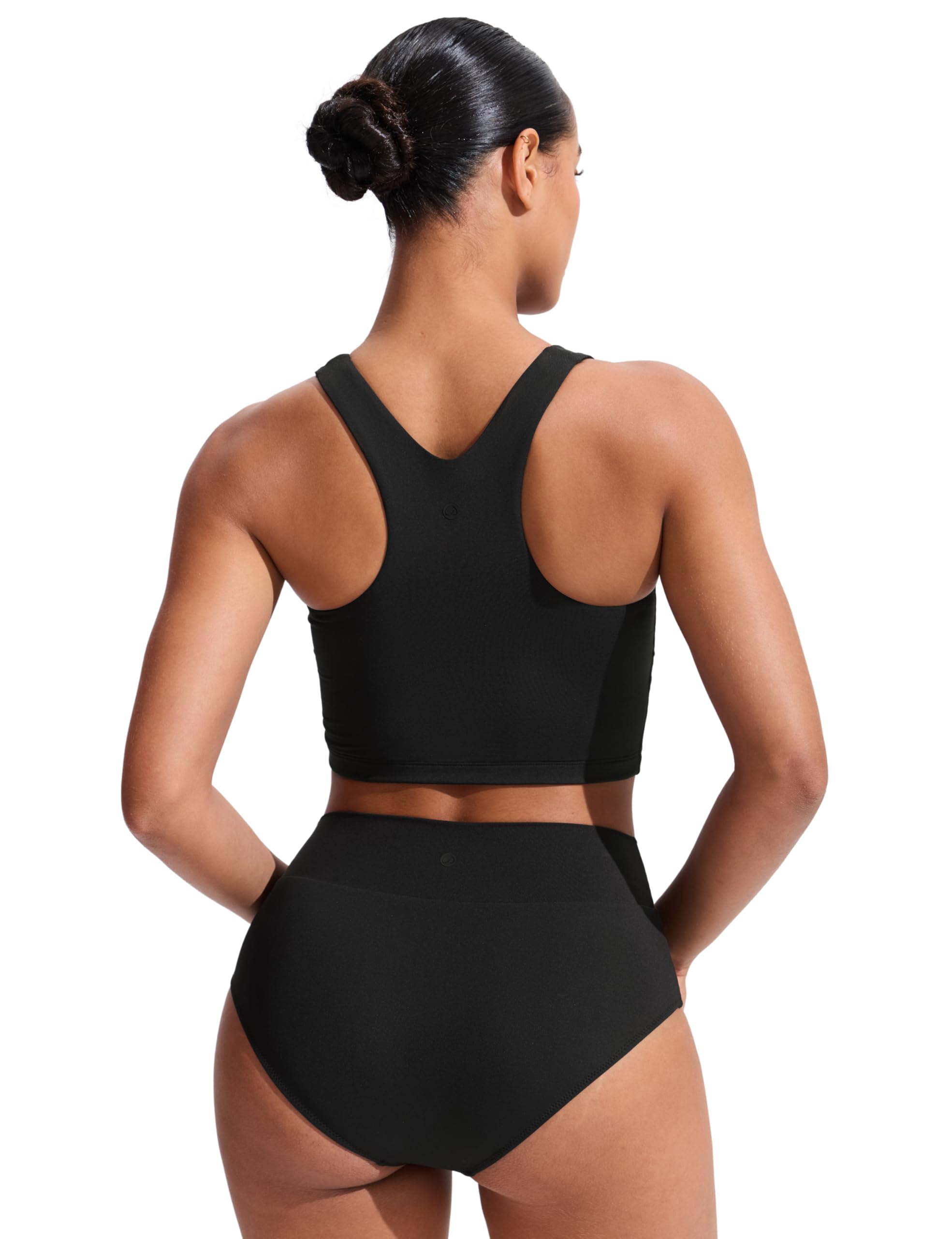 CRZ YOGA Femmes Hauts de Bikini à Dos Nageur Haut de Maillot de Bain Sèche Rapidement Rembourré Crop Top