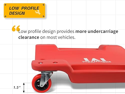 Miniatura 3 de MAXWORKS 50874 - Enredadera de plástico de 40 pulgadas con reposacabezas acolchado y bandejas de herramientas dobles, 300 libras