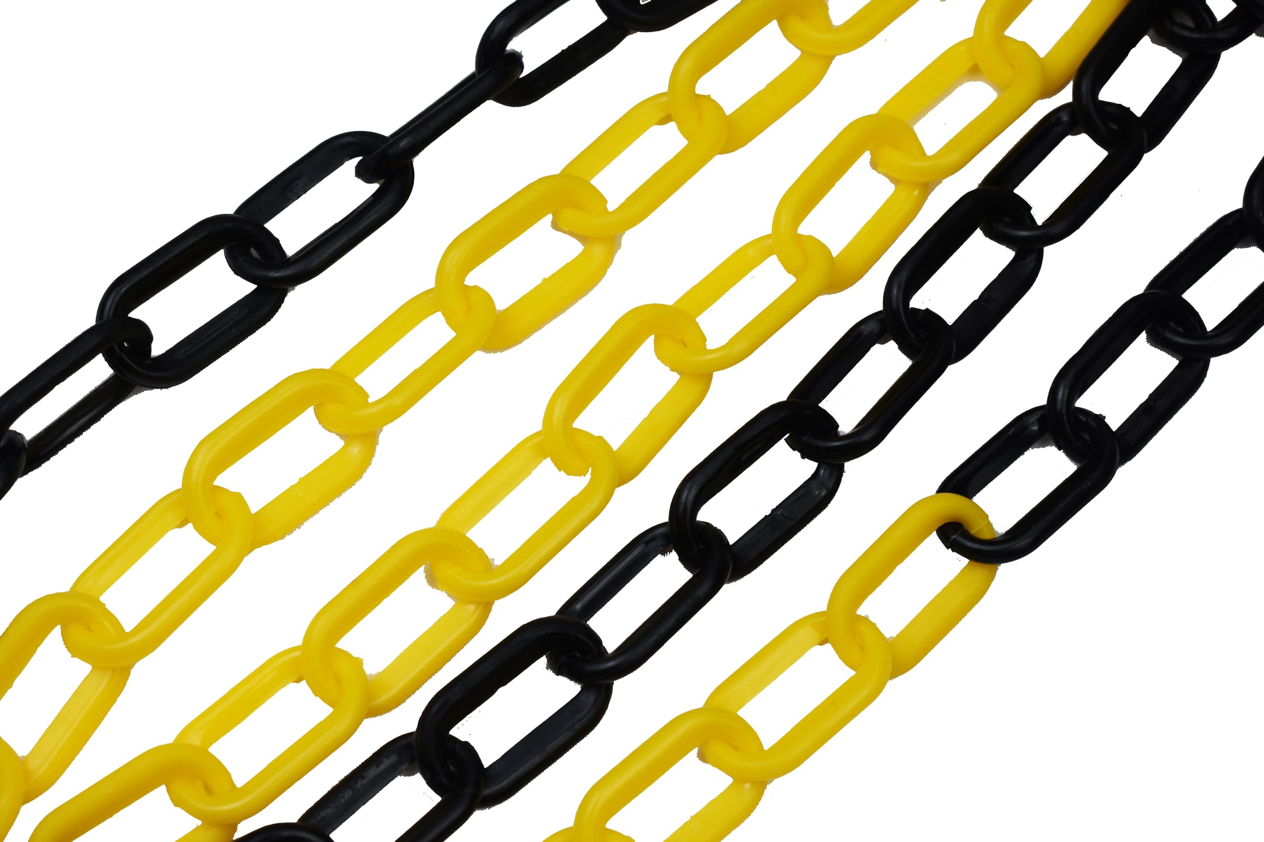 Chaîne d'arrêt plastique noir et jaune 6mm x 25m Sécurité Haute Visibilité