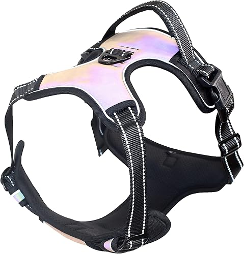 Arnés para perros medianos, grandes y pequeños, sin tirones, fácil de poner, chaleco de seguridad de cuero ligero para perro, clip frontal, arnés