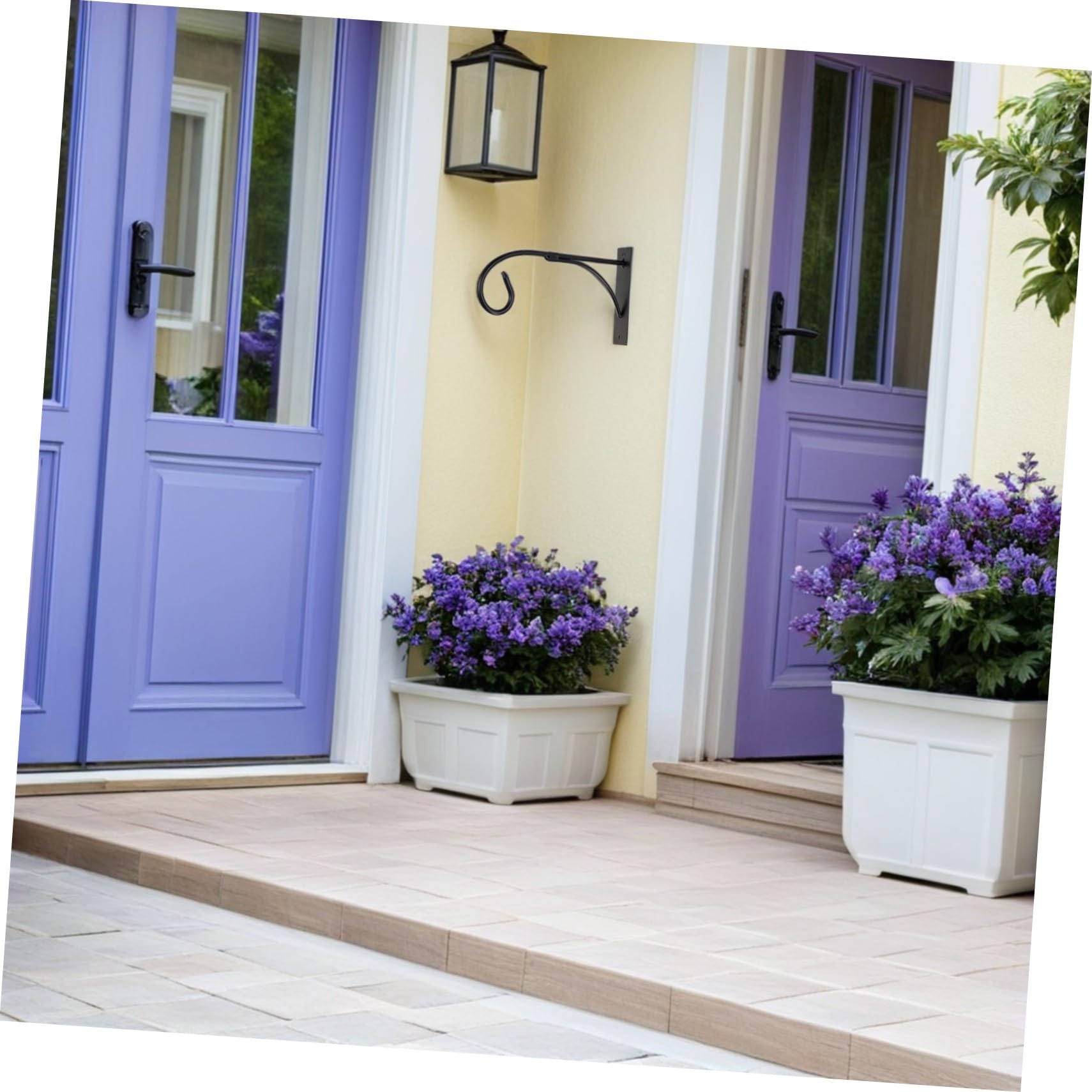 BESTonZON 2juegos Soporte De Pared para Flores Estilo Europeo Soporte Resistente De Hierro para Colgar Plantas Gancho para Macetas Cestas y Linternas para Decoración De Pared Sala De Estar o