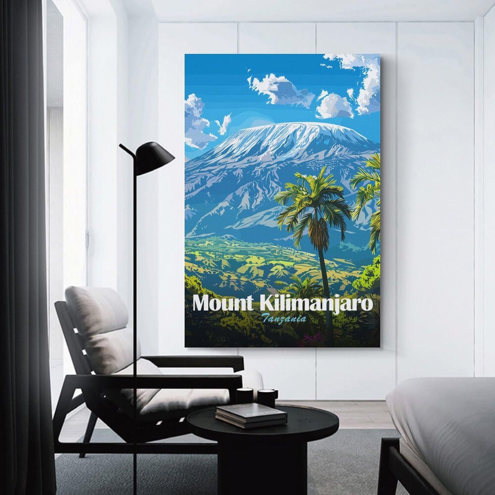 Junmoney Home Decor Wall Art Mount Kilimanjaro Tanzania Travel, 24x36inch(60x90cm), for Workspace Walls, Study Corners Or Bedrooms, A Smart Decor Choice for Study Walls